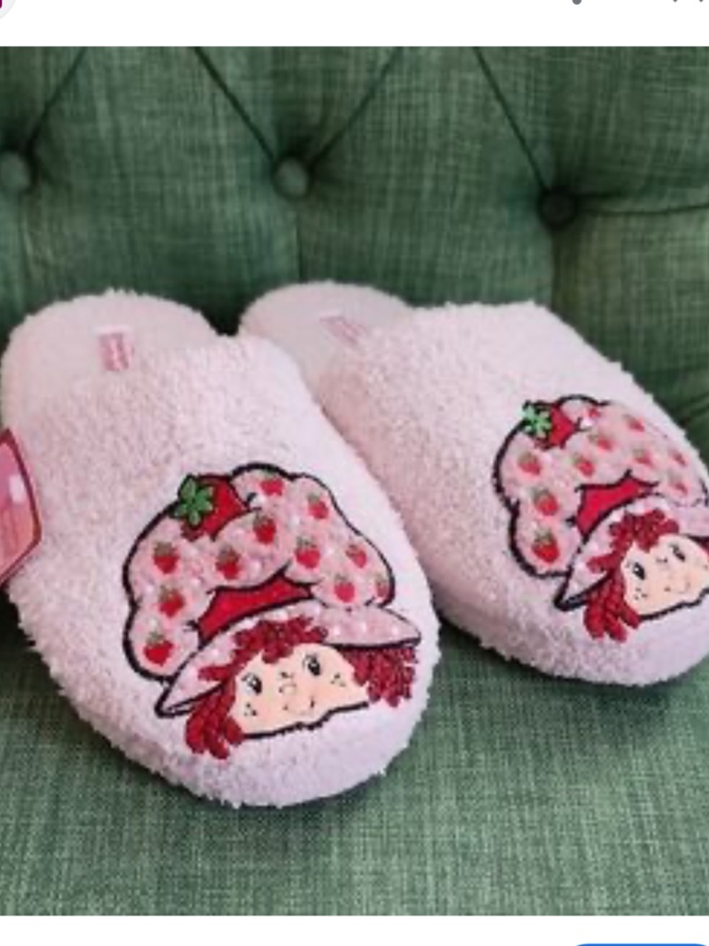 Strawberry Shortcake Pink Terry Slide Slippers - Picture 5 of 5